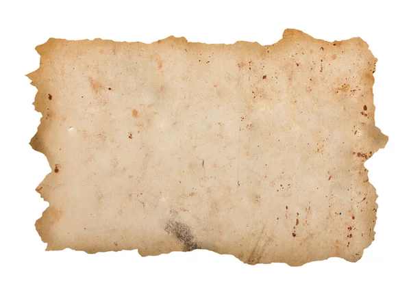 Винтажная поврежденная бумага на белом — стоковое фото