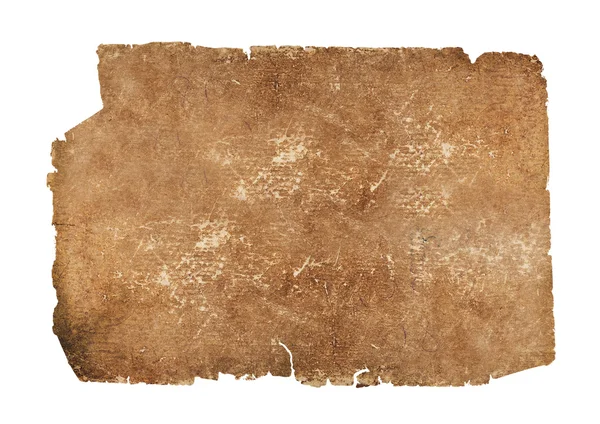 Dunkles verblichenes Papierblatt auf weißem Papier — Stockfoto