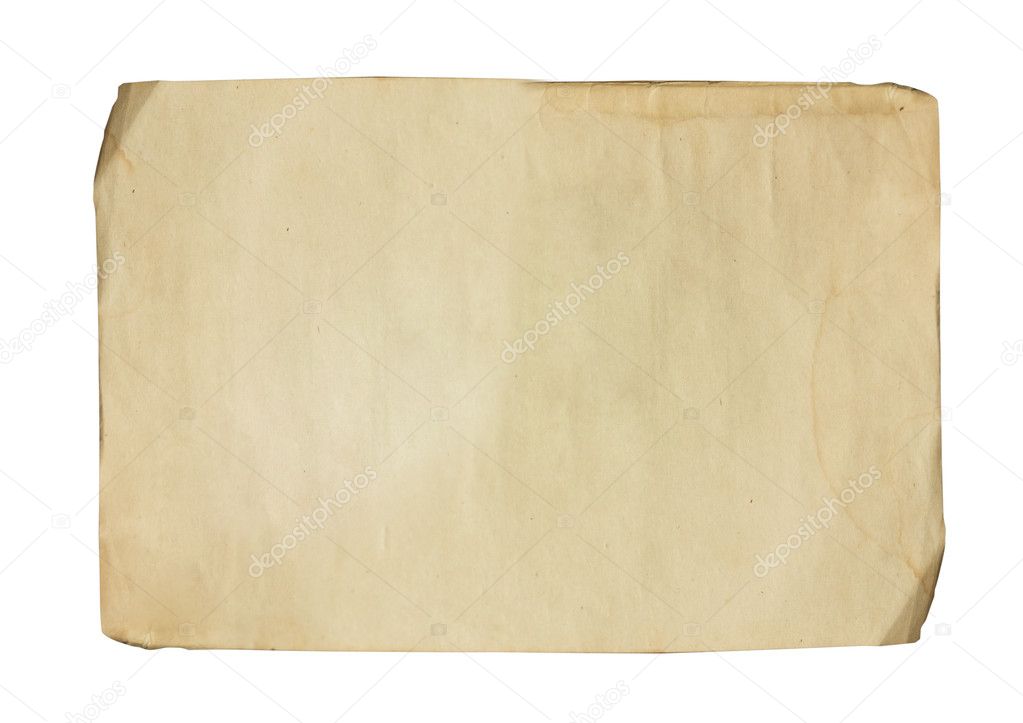 Vintage blank paper on white