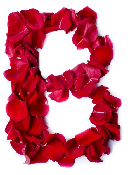 赤いバラから作られたアルファベット b — ストック写真