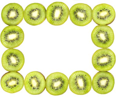 Frame made of kiwi slices isolated clipart