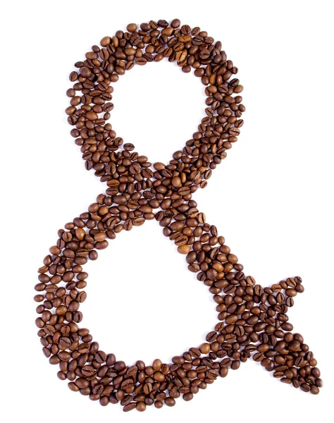 Kahve çekirdekleri ve işareti sembol. — Stok fotoğraf