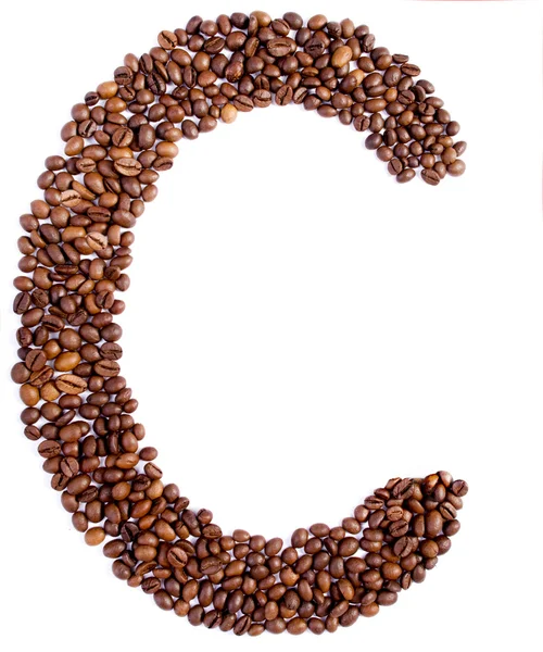 Alfabet van koffie bonen. — Stockfoto