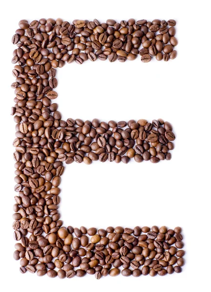 Алфавит из кофейных зерен . — стоковое фото