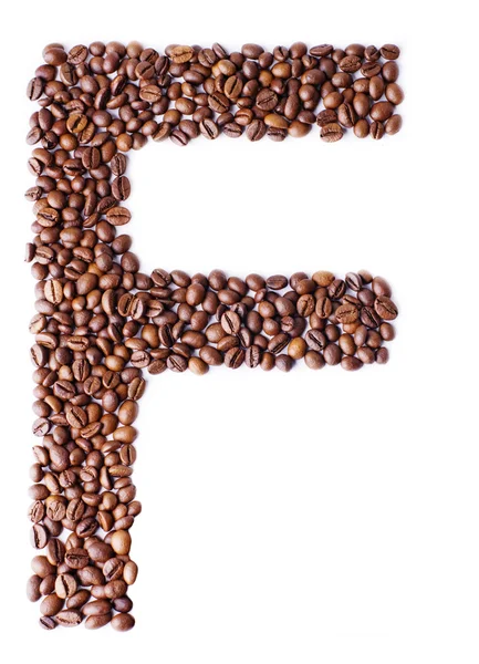 Алфавит из кофейных зерен . — стоковое фото