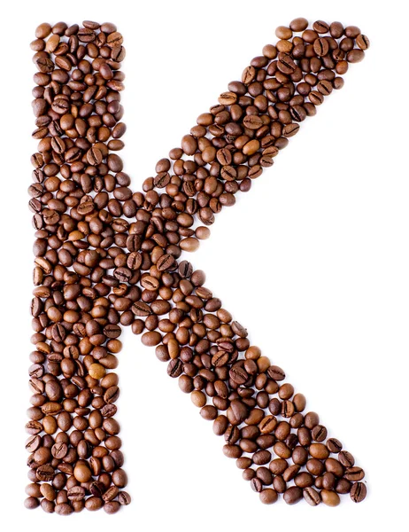 Alfabetet från kaffebönor. — Stockfoto