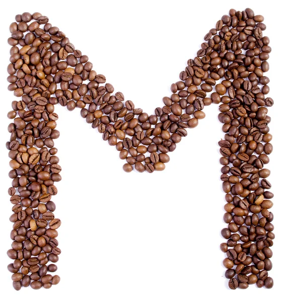Alfabeto de grãos de café . — Fotografia de Stock