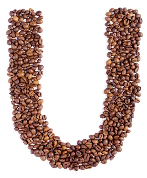 Alfabeto de granos de café . — Foto de Stock