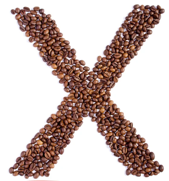 Alfabeto de grãos de café . — Fotografia de Stock
