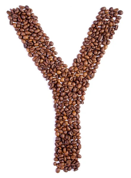 Alfabet van koffie bonen. — Stockfoto