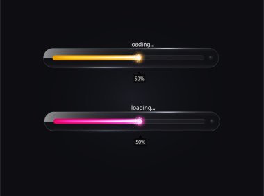 Glass loading bar. Vector clipart