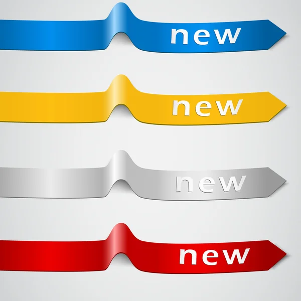 "NOUVEAU "Tag And Ribbons. vecteur eps10 — Image vectorielle