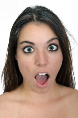 Attractive Surprised Brunette clipart