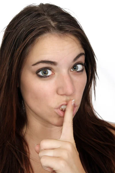 Atraktivní brunetka tajnůstkářský nebo klidné (1) — Stock fotografie
