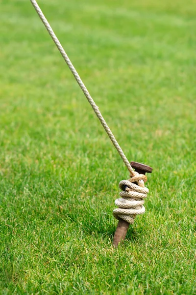 stock image Tent Stake Wrapped With Rope