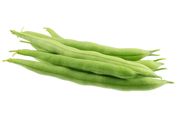 Zelené fazolky izolované na bílém Stock Snímky