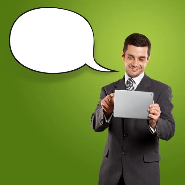 Business Man With Speech Bubble — Stock Photo, Image