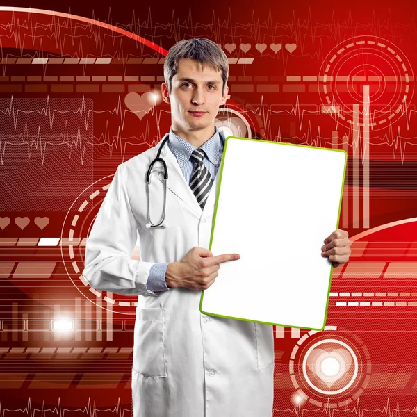 Doctor Man With Write Board — Stock Photo, Image