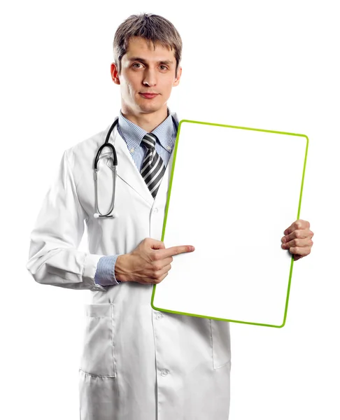 Doctor hombre con tablero de escritura — Foto de Stock
