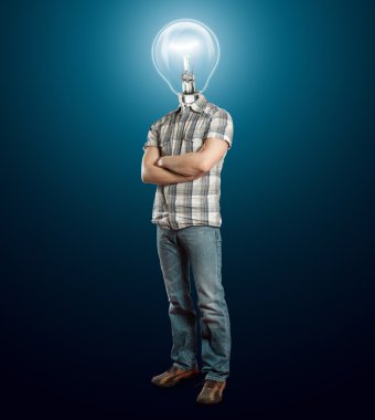 Lamp Head Businessman clipart