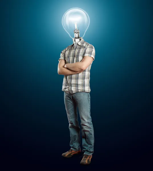 Лампа голову бізнесмен — стокове фото