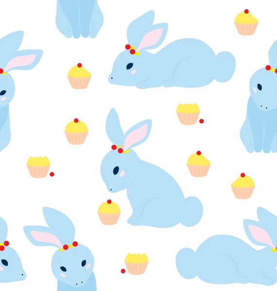 かわいいウサギのパターン — ストックベクタ