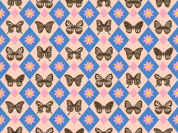Modèle papillon vintage — Image vectorielle
