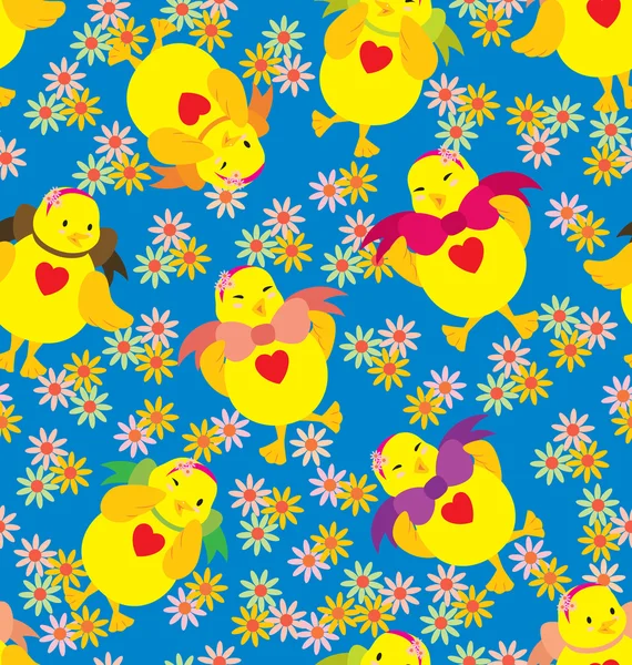 Cute Chick Pattern — Stock Vector