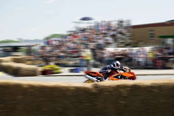 Rider in motorcycle race — Stock Photo, Image