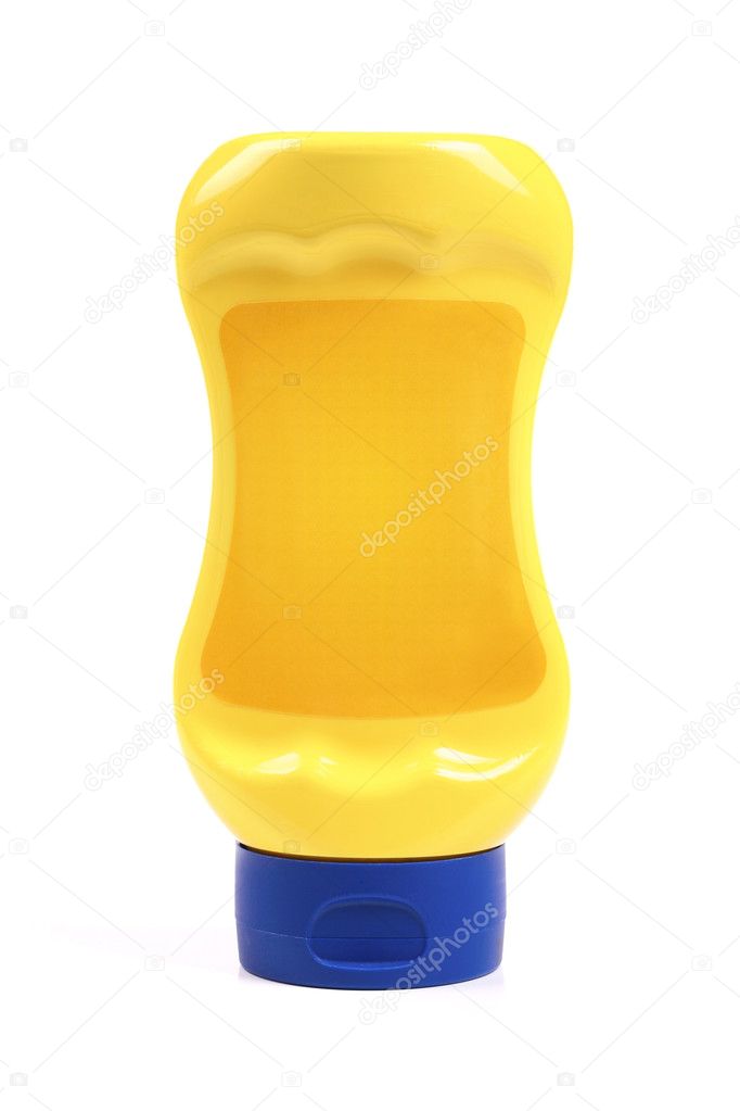 Yellow blank product bottle