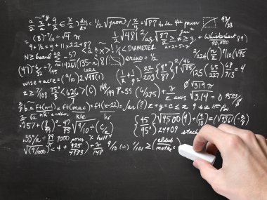 Math on blackboard clipart