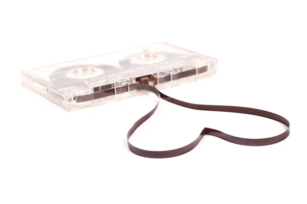 Serce z audio kaseta magnetofonowa — Zdjęcie stockowe