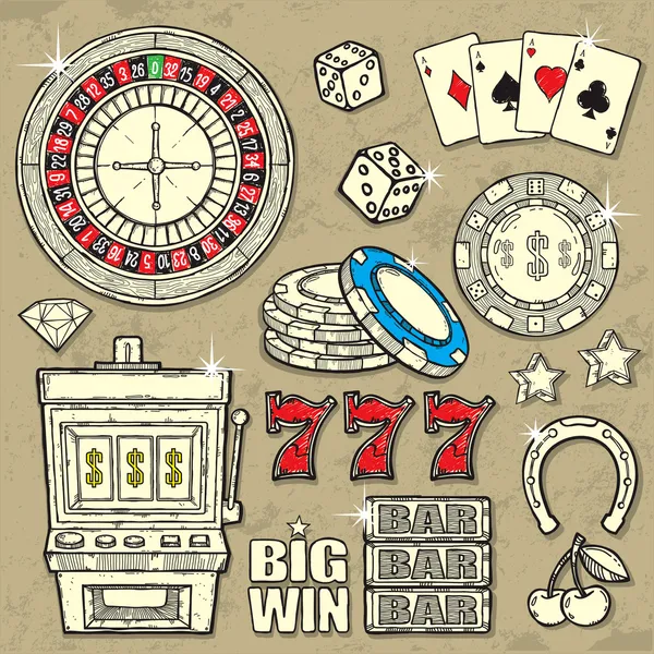 Ensemble de casino — Image vectorielle