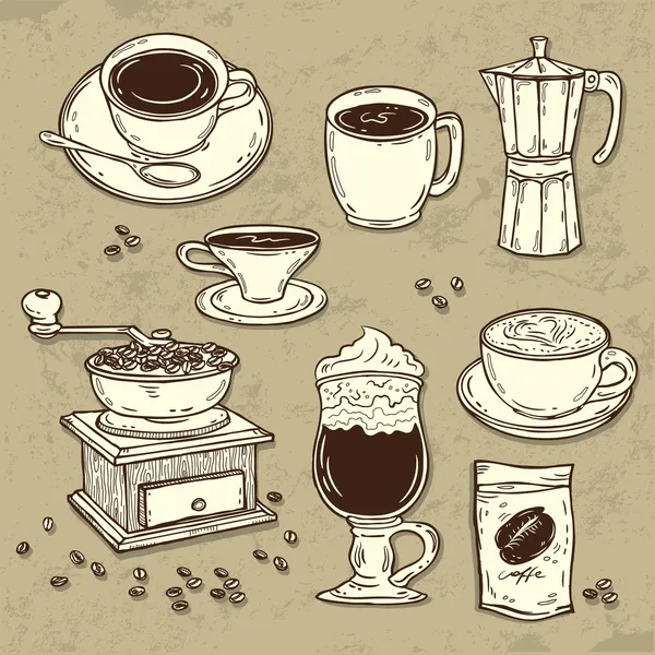 コーヒー セット — ストックベクタ