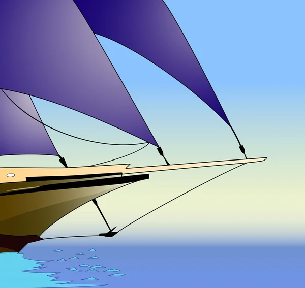 Segelbåt, vektor illustration — Stock vektor