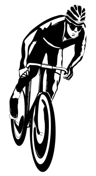 Cyclist, vector illustration — Stock Vector