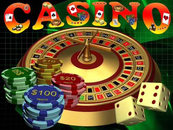 Roleta com as fichas de casino — Fotografia de Stock