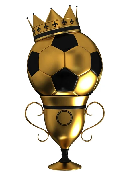 Кубок с футбольными мячами — стоковое фото