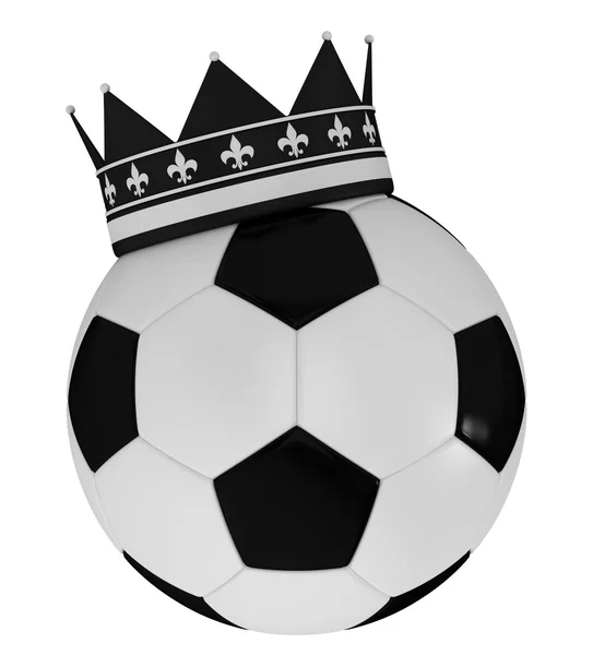 Bola de futebol com coroa — Fotografia de Stock