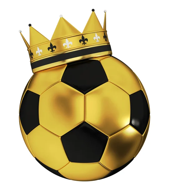 Футбольный мяч с короной — стоковое фото