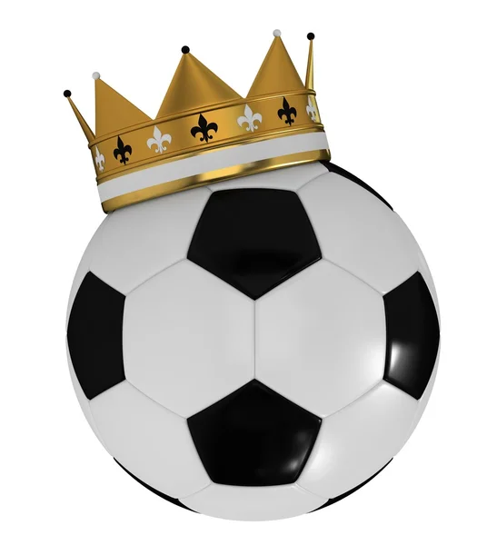 Soccer ball with crown — Stock Photo, Image