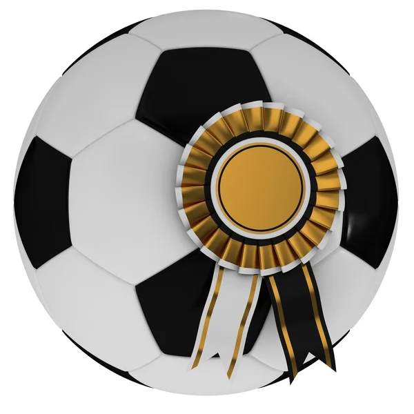 Soccer ball with award — Stock Photo, Image