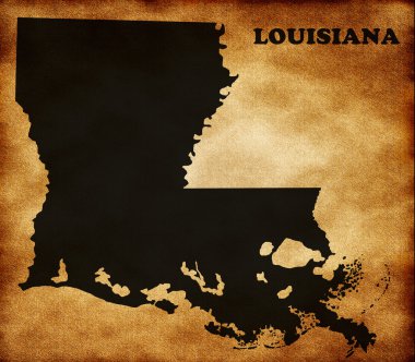 Map of Louisiana state clipart