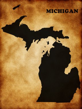 Map of Michigan state clipart