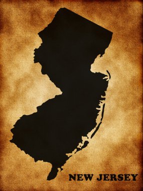 Map of New Jersey state clipart