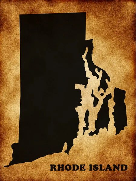 Carte de l'état de l'île de Rhode — Photo