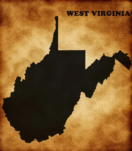 Mappa dello stato della Virginia Occidentale — Foto Stock