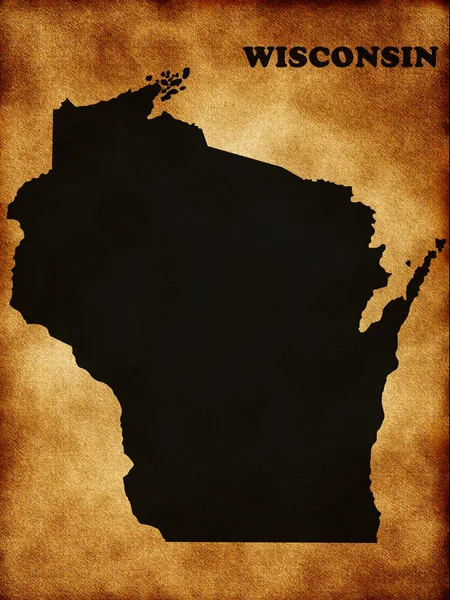 Wisconsin durumunun haritası — Stok fotoğraf