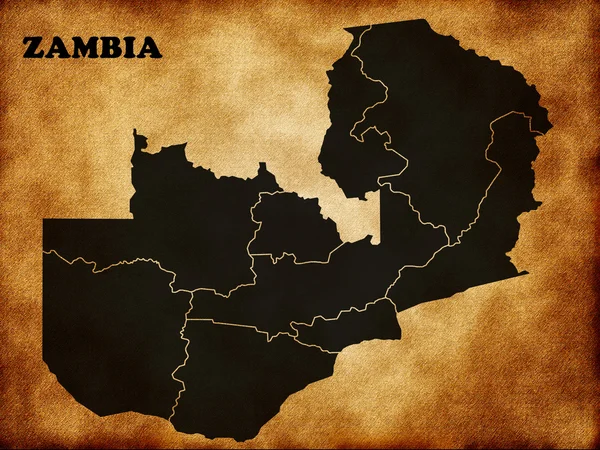 Karte des Landes Sambia — Stockfoto