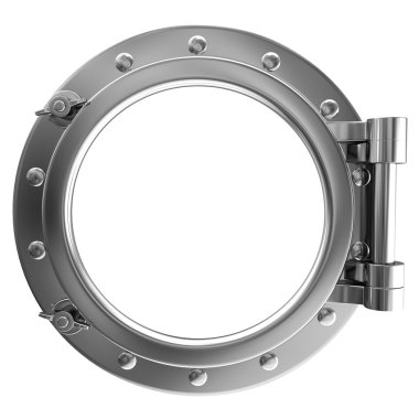 Illustration of a chrome porthole clipart